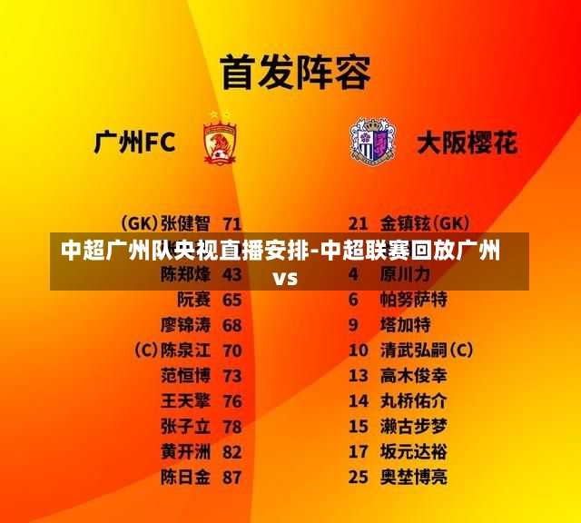 中超广州队央视直播安排-中超联赛回放广州vs