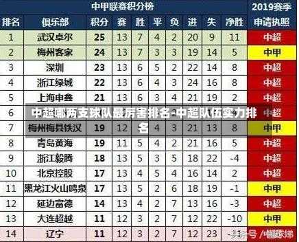 中超哪两支球队最厉害排名-中超队伍实力排名